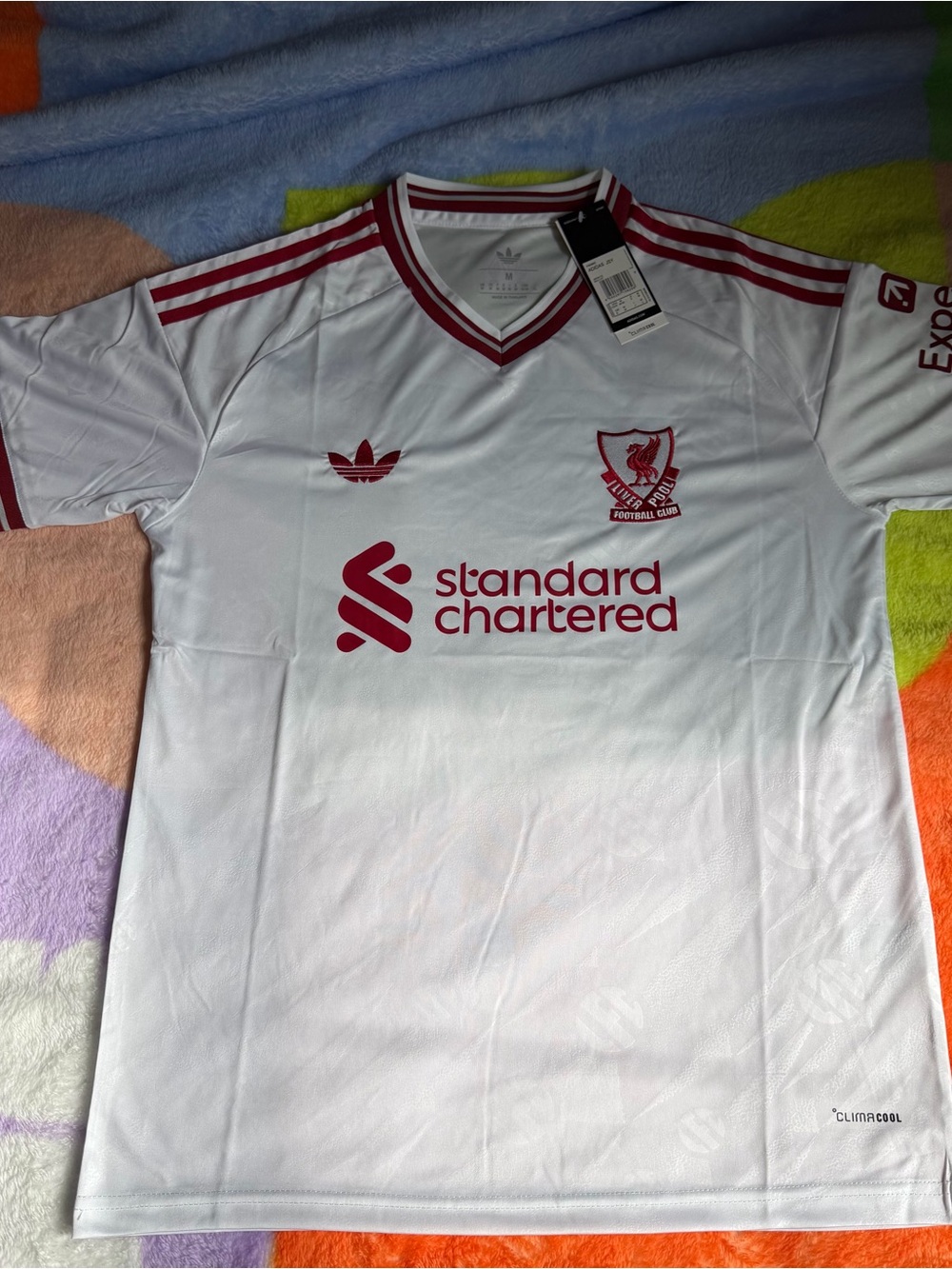 adidas White and Red Liverpool Jersey